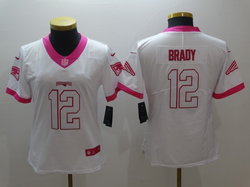 Women White Pink Limited Rush jerseys-131